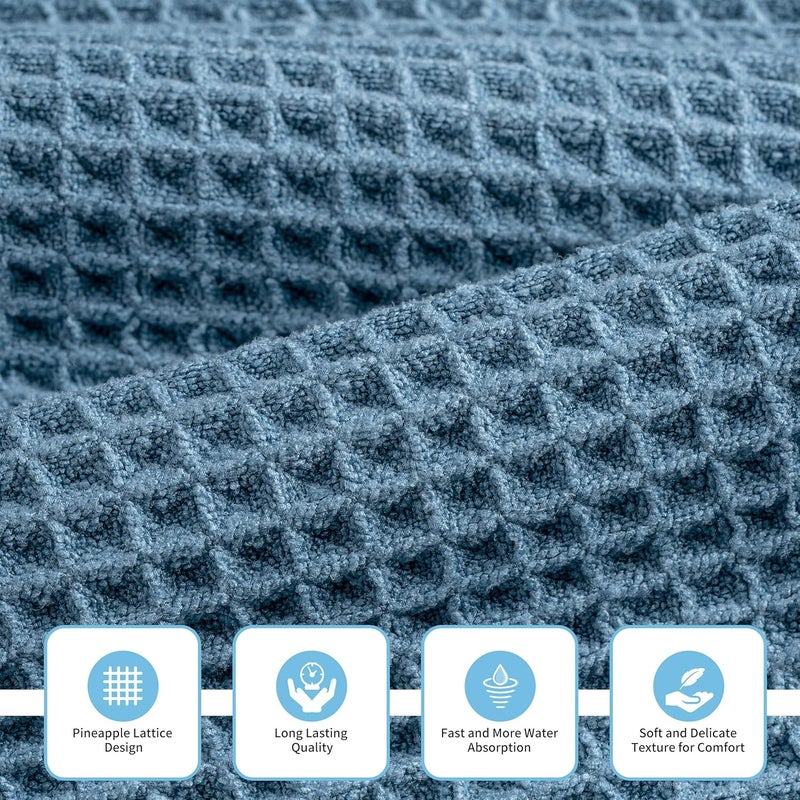 MICROFI New Microfiber Waffle Bath Towels, 3 Pieces, Oversized, Soft, Absorbent, Fast Drying, Lint Free, Includes Bath, Face and Hand Towels - Image 2